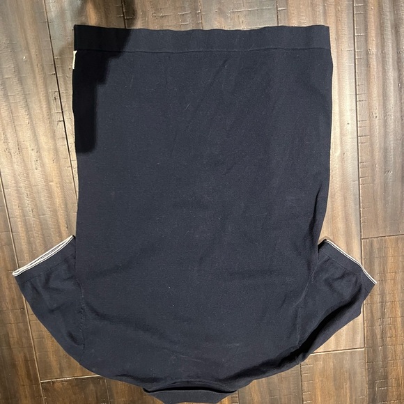 Navy Striped Express Knit Button Up Polo - Picture 4 of 4